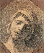 David, Jacques-Louis Head of the Dead Marat painting